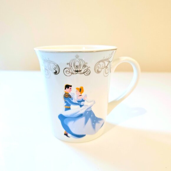 Disney Princess Cinderella Mug Elegant Gold Filigree Prince Ball Dance Scene - Picture 5 of 7
